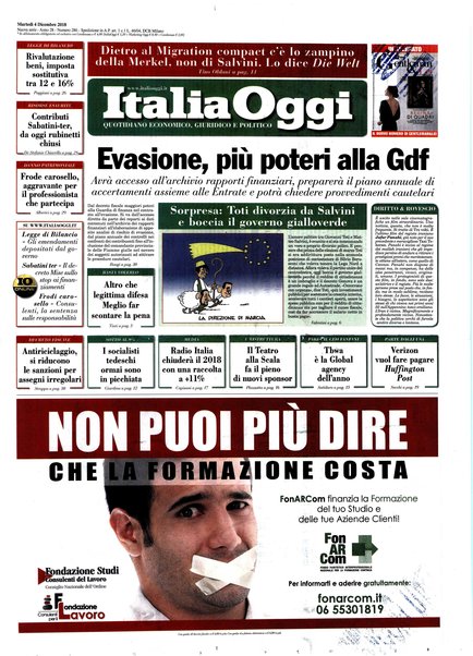 Italia oggi : quotidiano di economia finanza e politica